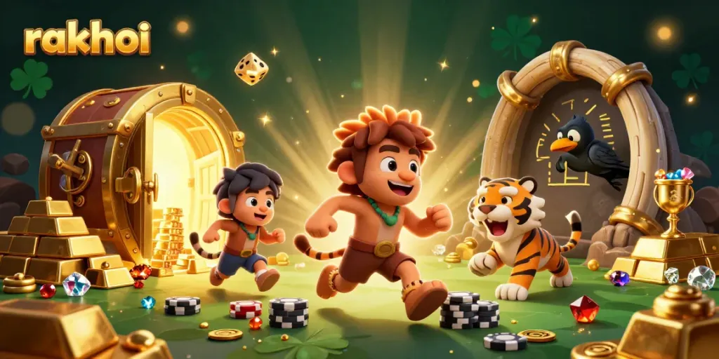 Experience rakhoi's thrilling prehistoric casino with colorful treasures and engaging characters in a vibrant 3D scene.