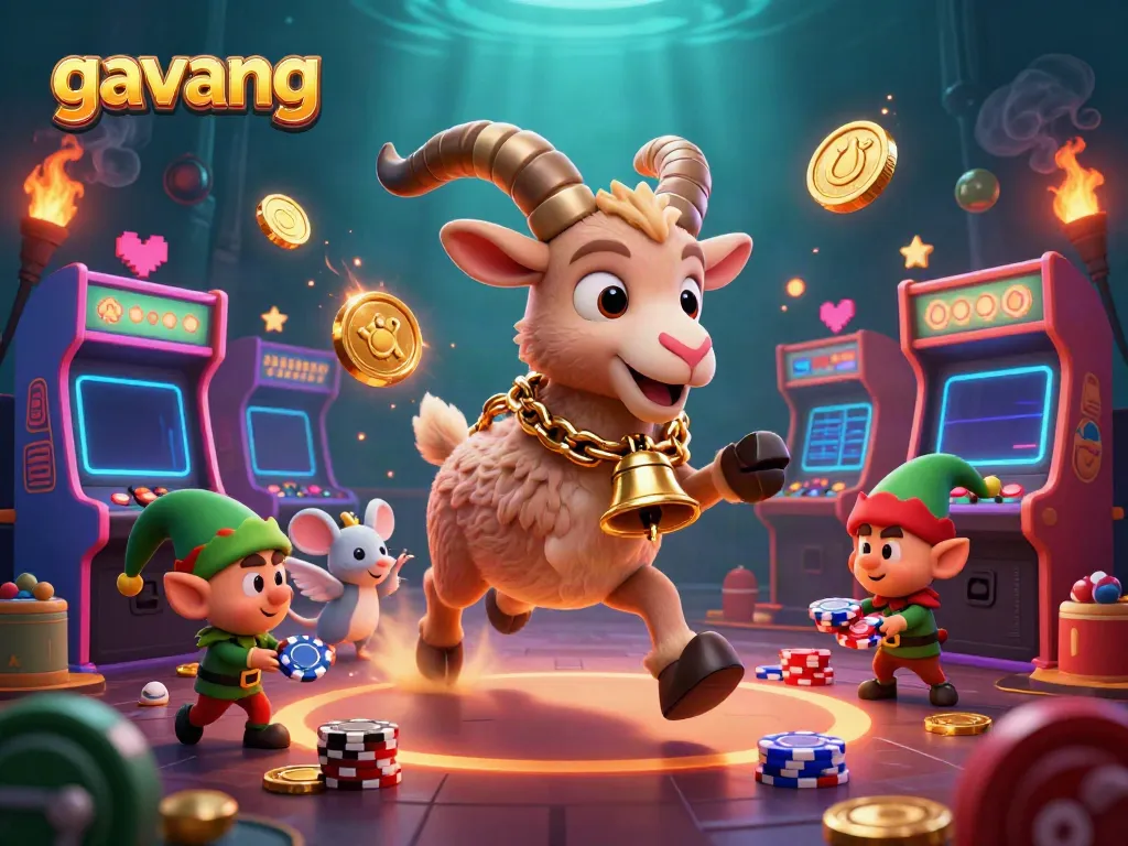 Watch the Krampus goat manage the festive gaming casino scene featuring the keyword gavang.