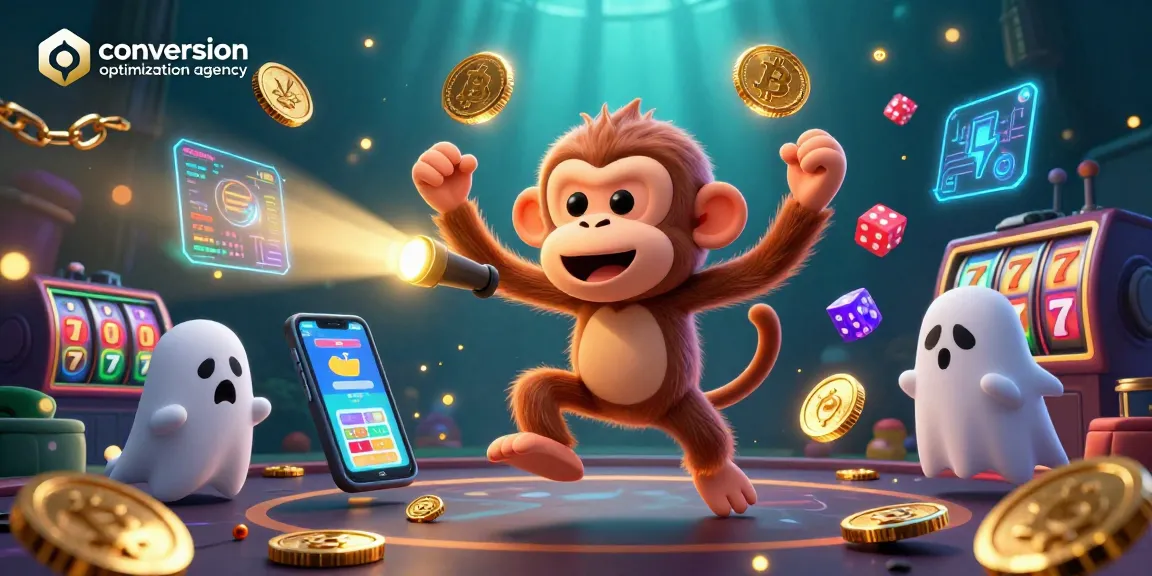 Engage with our conversion optimization agency as a playful poltergeist monkey juggles casino wealth.